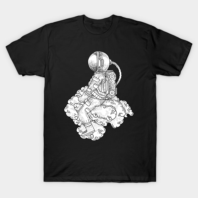 funny astronaut T-Shirt by kiryadi